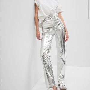 High rise vegan silver Gap jeans 33 | 16R